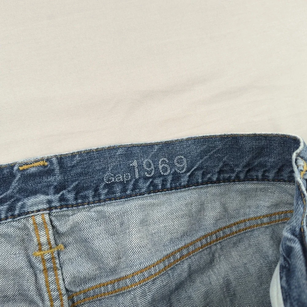 Gap Jeans‎ Mens 35x32 Blue 1969 Standard Distressed Casual Preppy Faded